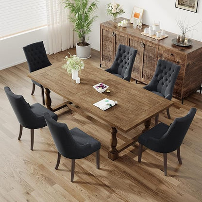 COLAMY Fabric Side Dining Chairs Set of 6, Wingback Upholstered Dining Room - Image 3