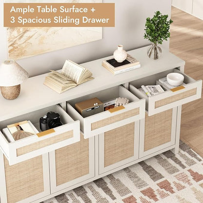 HOKYHOKY Rattan Sideboard Buffet Cabinet, Boho Storage Cabinet - Image 4