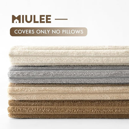MIULEE Boho Farmhouse Throw Pillow Covers 18x18 Inch Set of 4 Neutral Rustic - Image 6