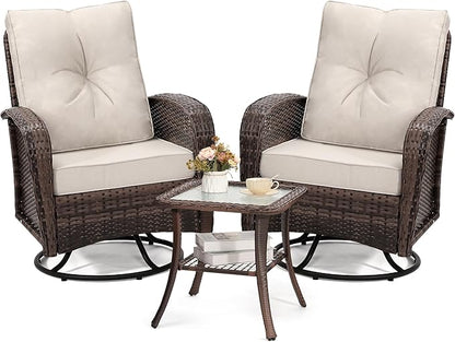 wildformers Luxury Outdoor Swivel Wicker Glider Patio Chairs by wildformers