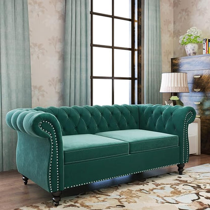 QHITTY 2 Piece Living Room Set, Sectional Chesterfield Sofa Chair Contemporary - Image 7