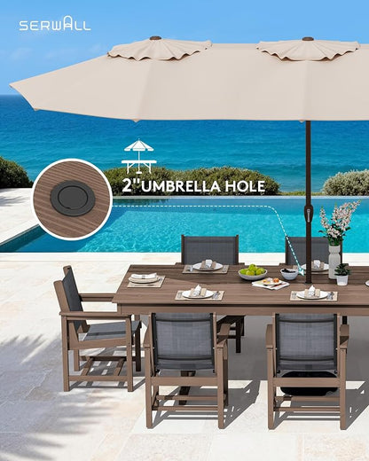 SERWALL 9 Piece Outdoor Dining Set - Image 6