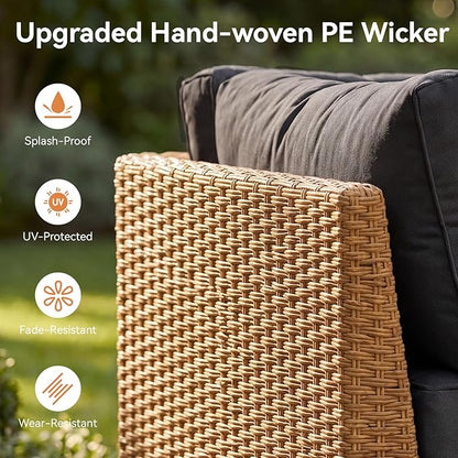 Aoxun 8-Piece Patio Furniture Set, Wicker Outdoor Furniture - Image 7