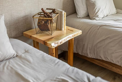 SRL Rustic Log End Table Pine & Cedar – Small Indoor End Table, Wood End Table - Image 3