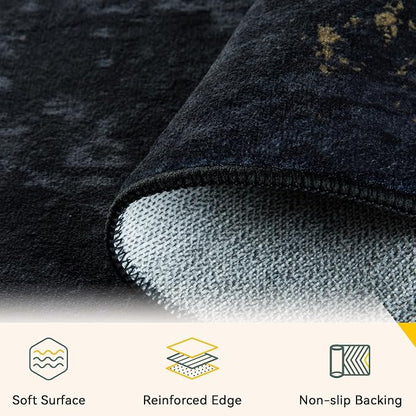 RELEANY Washable Area Rugs 6ft Non-Slip Modern Abstract Soft - Image 3