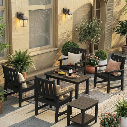Stoog 3 Piece Patio Bistro Set, All-Weather Garden Chairs Set of 2 - Image 9