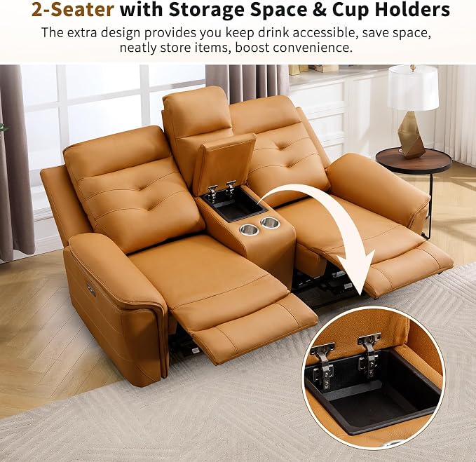 ANJ Oversized Power Reclining Loveseat Sofa Set of 2 - Image 5