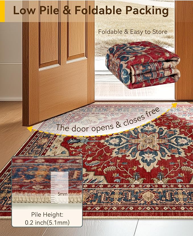 RELEANY Area Rugs 2'x8' Runner Rug Non Slip Washable - Image 3