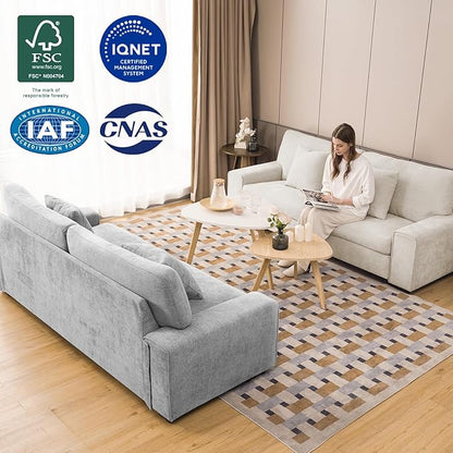 DOPEDIO Modern Loveseat Sofa for Living Room, Chenille Recliner, Removable Cover - Image 7