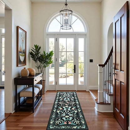 Washable Runner Rug, 2x6Ft Floral Rug Runners - Image 3