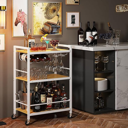 TUTOTAK Bar Cart, Serving Cart for Home, Microwave Cart, Drink Cart, Mobile - Image 4