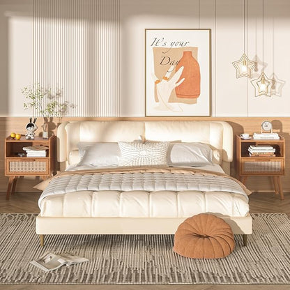 Lerliuo Rattan Nightstands Set of 2, Side Table - Image 4