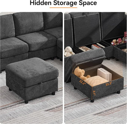 127'' Oversized U Shaped Modular Sofa, Sectional Couches - Image 7