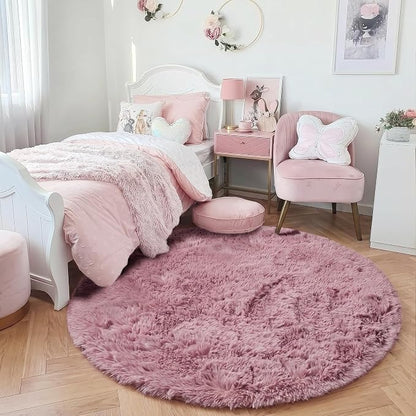 Amdrebio Blush Pink Round Circle Rug 4Ft - Image 8