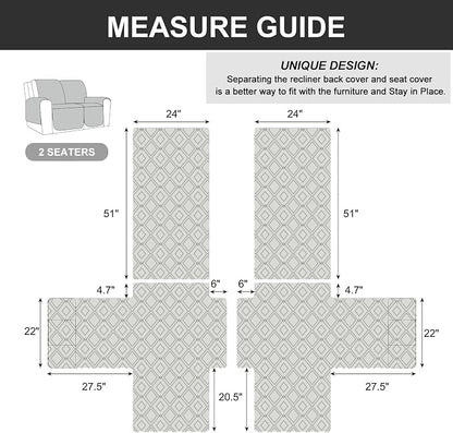 Genina Loveseat Recliner Cover Non-Slip, Sofa Cover - Image 5