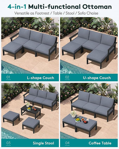 SERWALL Outdoor Ottoman with Cushions - Image 5
