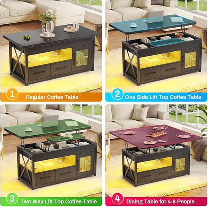 Itaar 40" Lift Top Coffee Table, 4 in 1 Coffee Tables - Image 4