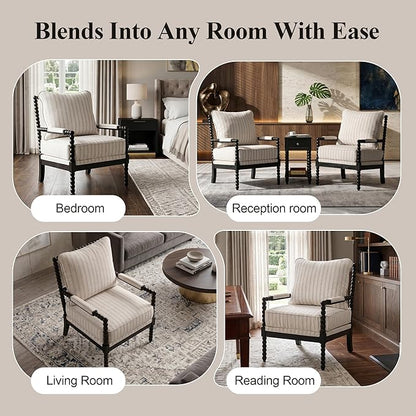 DUHOME Linen Fabric Spindle Accent Chair - Image 8
