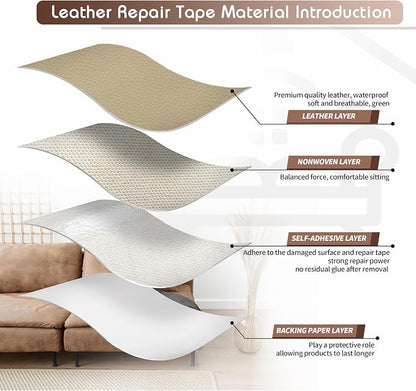 KING MOUNTAIN Leather Repair Patch, 12 x 60 Inches self Adhesive Leather Repair - Image 3