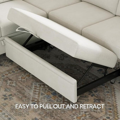Belffin Chenille Sectional Sleeper Sofa - Image 5