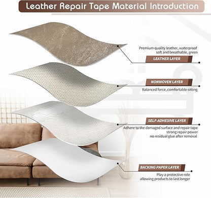 KING MOUNTAIN Leather Repair Patch, 12 x 60 Inches self Adhesive Leather Repair - Image 3