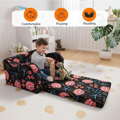 MeMoreCool Folding Kids Couch – 2-in-1 Toddler Sofa Bed, Lounge Chair - Image 4