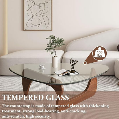 Living Room Coffee Table, 35.8" Mid Century Modern Triangle Coffee Table - Image 5