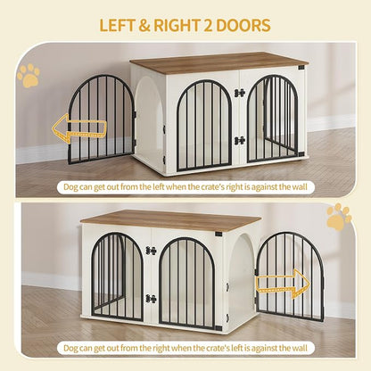 39.4" Wooden Dog Crate Furniture, Indoor Dog Kennel Dogs Cage - Image 5