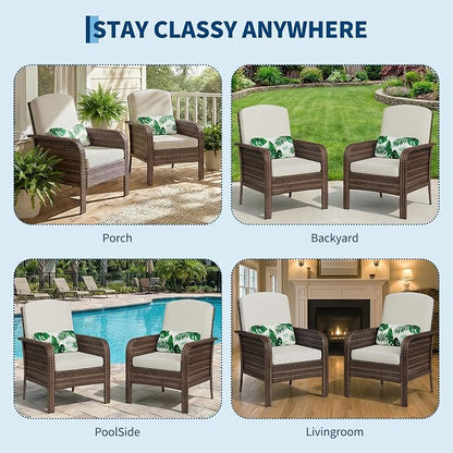 2-Piece Outdoor Patio Furniture Set, All-Weather Rattan Chairs - Image 7