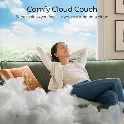 LINSY HOME 123" Modular L-Shaped Sectional Sofa, 3-Seat Corduroy Modern Cloud - Image 4