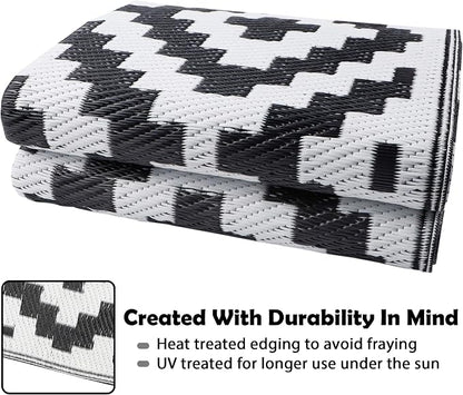SAND MINE Waterproof Outdoor Rug 5x8 ft, Plastic Reversible Rug, Modern Area Rug - Image 4