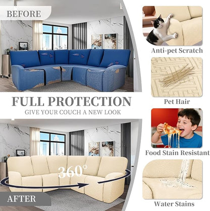 100% Waterproof Sectional Recliner Couch Covers - Image 5