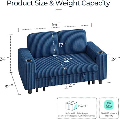 LINSY HOME Loveseat Sofa with Storage - Image 2