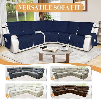 HDCAXKJ Reclining Sectional Couch Covers L Shape Recliner Sofa Middle Console - Image 5
