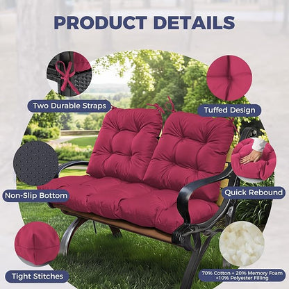 Wicker Chair Cushions of 3 Pieces, Waterproof Cushions - Image 4
