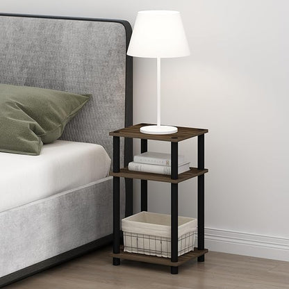 Furinno Just 3-Tier Turn-N-Tube Open Storage Nightstand, Plastic Poles by Furinno-FitsYourSpaceFitsYourBudget