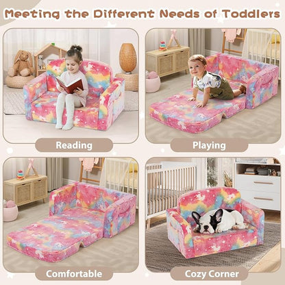 Foryoomi Extra Wide Kids Couch, Kids Sofa, Toddler Sofa, Glow in The Dark - Image 4