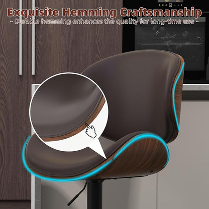 civama Brown Bar Stools Set of 2 - Image 5