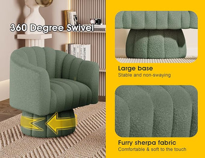 Dewhut Swivel Accent Chair, 360° Swivel Barrel Chair - Image 6