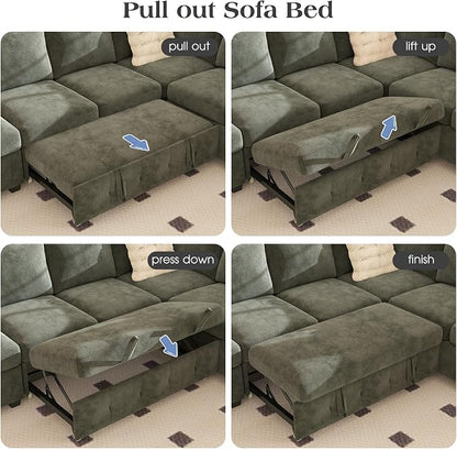 Ihanherry 59-inch Convertible Sofa Bed, Pull Out Sleeper - Image 6
