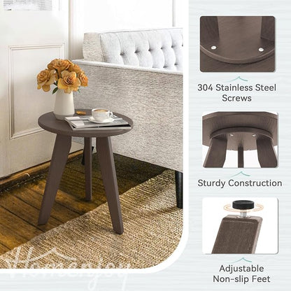 Outdoor Side Table, HDPS Outdoor Table, Small Round Side Table Weather-Resistant - Image 5