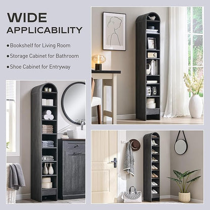 IFGET 67" Tall Arched Bookshelf, 8 Tiers Arch Bookcase - Image 5