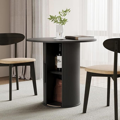 31.5" Round Dining Table for 2-4, Modern Kitchen Table by WelcometoFurnitureSalon
