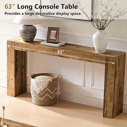 Reclaimed Solid Wood Console Table - Image 9