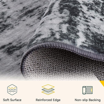 RELEANY Washable Area Rugs 4ft Non-Slip Modern Abstract Soft - Image 2