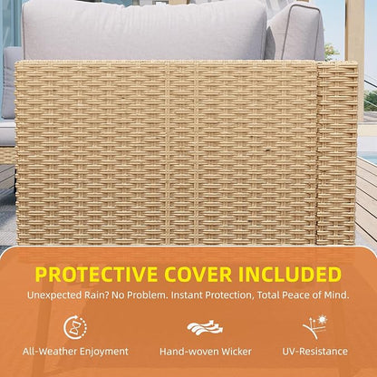 Aoxun 8-Piece Patio Furniture Set, Wicker Outdoor Furniture - Image 7