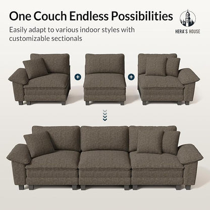 HERA'S HOUSE 88" Modular Sectional Sofa, L Shaped Couches - Image 7