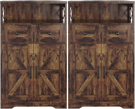 Befrases Set of 2 Farmhouse Storage Cabinet by Befrases
