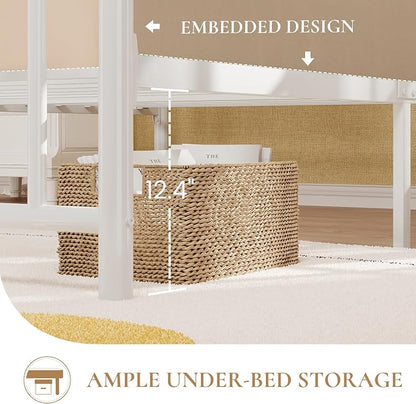 SHA CERLIN 14" Twin Size Metal Platform Bed Frame/Victorian Headboard and - Image 5
