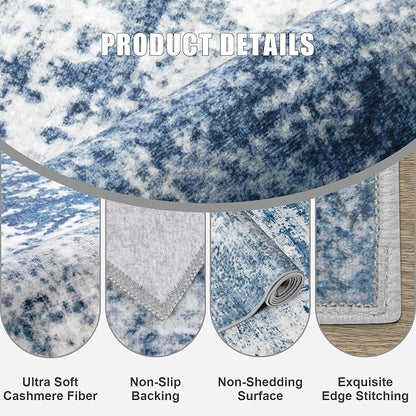 8x10 Area Rug Living Room Rug: Washable Modern Abstract Soft Thin Rug Indoor - Image 7